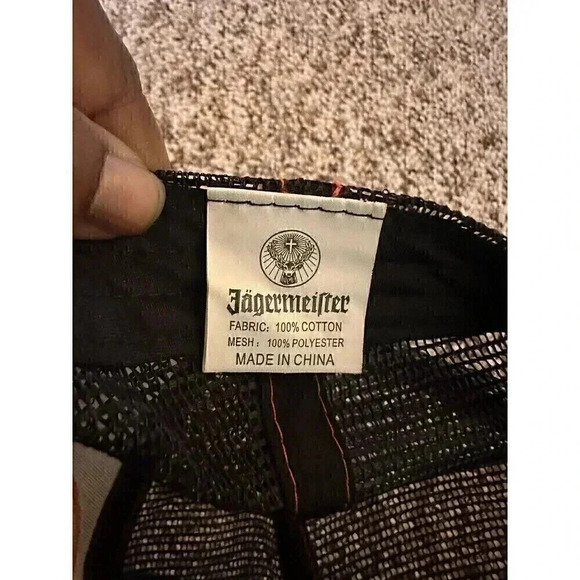 Jagermeister Black Orange Stitched Deer Logo Mesh Back Curved Brim - Picture 4 of 4